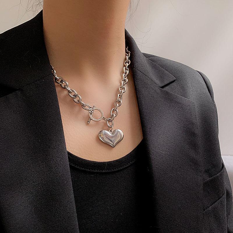 Women's Light Luxury Washable Titanium Steel Hip Hop Clavicle Necklace - Trendy Cold Style Sweater Chain Accessories