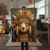 Native American Animals  Print Flannel Blanket, High quality Comfortable for All Seasons, Home Decor, Warmth and Comfort