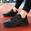 New Shoes Spring and Autumn Leather Waterproof Black Casual Running Shoes Shock-absorbing Lightweight Sports Shoes