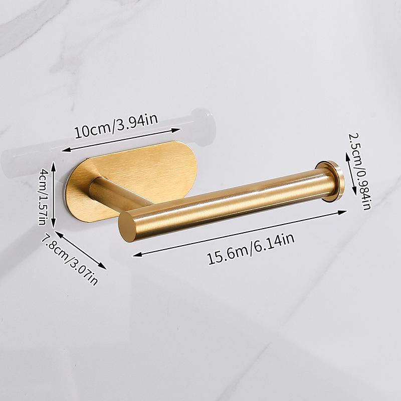 Stainless Steel Wall-Mounted No-Drill Tissue and Toilet Paper Holder