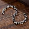 Real Solid S925 Silver New Six-Character Mantra Bracelet Men Women Retro Trend Jewelry Gift