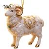 Acrylic Holiday Decor Goat Christmas Car Hanging Ornament, 2D Pendant with Tree Ornaments String, Cute Animal for Rearview Mirror, Party Gift