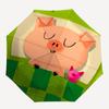1pc Piglet Automatic Folding Umbrella, 8-Rib Durable Iron Frame, Compact Travel Umbrella for Women & Men 091