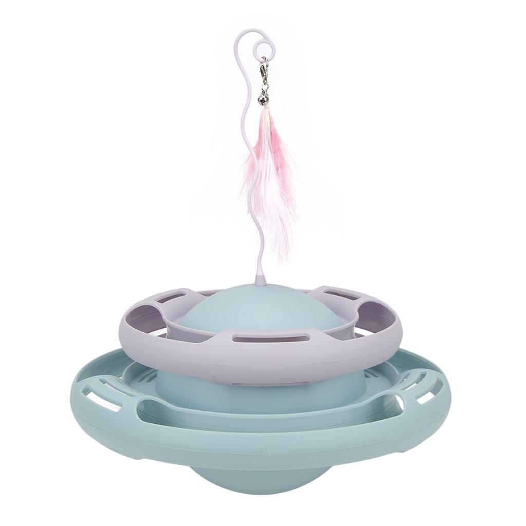Katzen-Drehtisch-Spielzeug Sicher Multifunktional Attraktiv Puzzle-Drehtisch Kätzchen-Spielzeug mit Lustigem Katzenstab