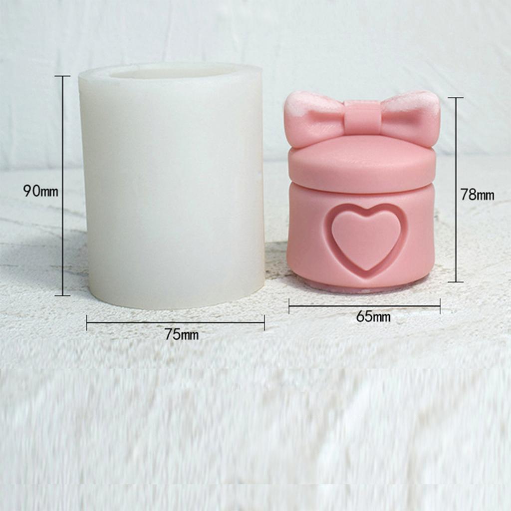 Silikon Stearinlysformer DIY Gaveeske Former Hjerteboksformet Slitesterkt Silikonmateriale Leireformer til Valentinsdagen