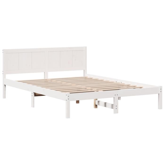 VidaXL cadre de lit en pin blanc Blanc Bois 150 x 200 cm Durable 872186