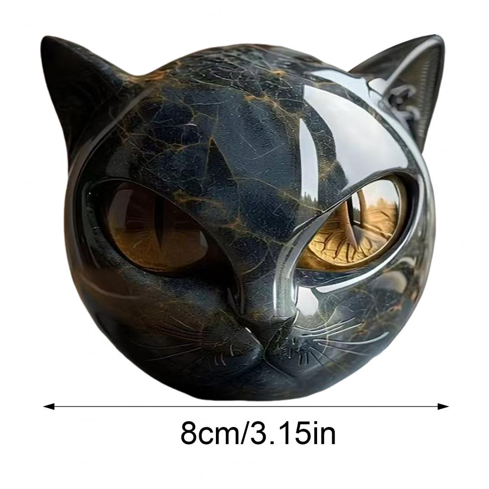 Estatueta Decorativa de Gato Preto Resina Gato Textura de Pedra de Mármore Figura Escultura de Gato Ornamento Decoração de Mesa de Escritório Presentes