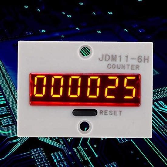 Electronic Counter,JDM11-6H No Voltage Counter 6 Digits Electronic LED Digital Display Counter Relay(AC110V)