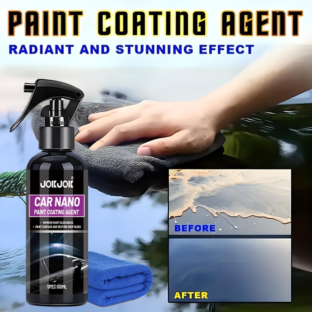 Car Paint Ceramic Polish Spray: Nano Coating, Premium Hydrophobic Formula, Scratch & Rain Protection, Surface Restoration for a