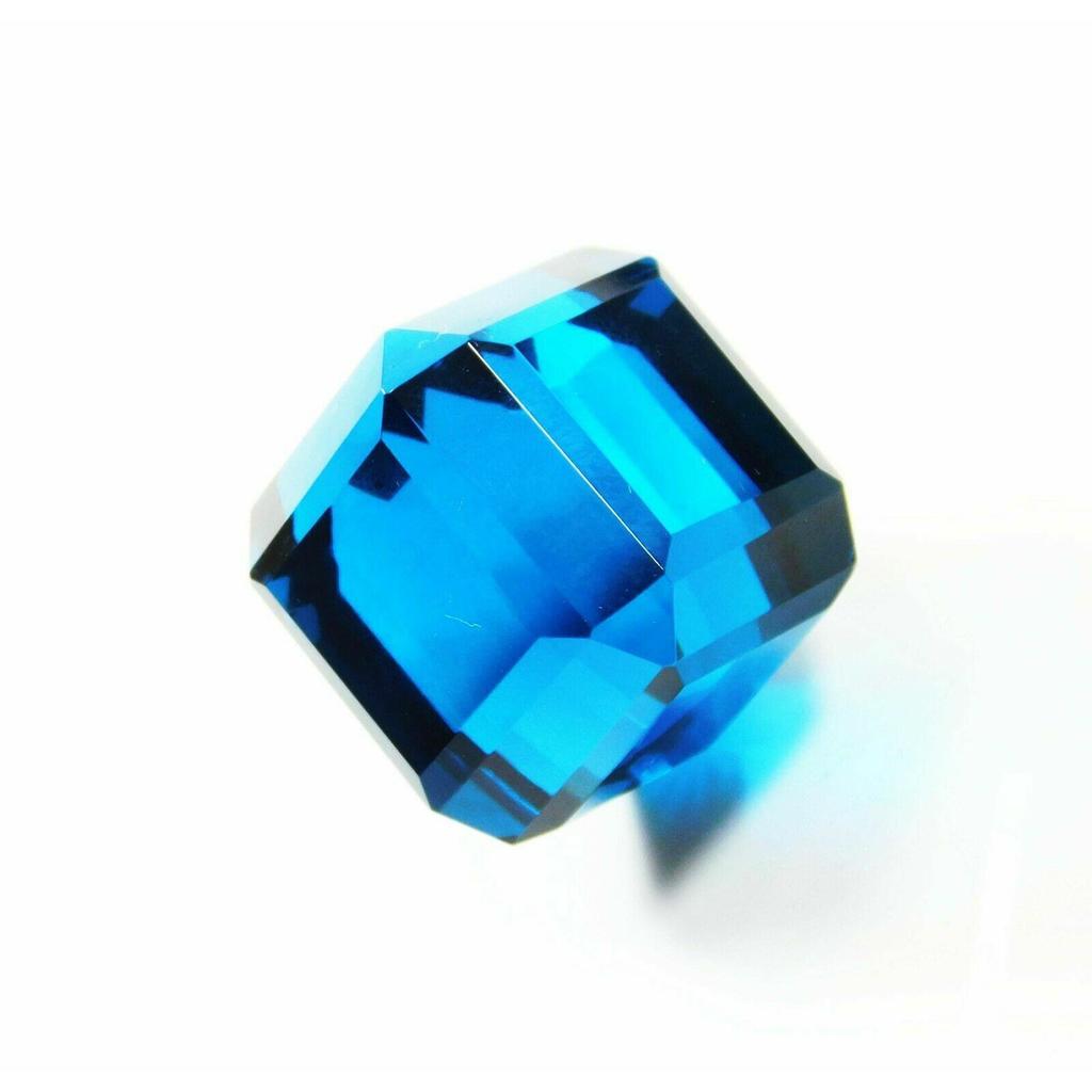 Extremely Rare Lab -Created Teal Sapphire Cube 114 Ct Loose Gemstone CERTIFIED M4-212-k