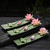 Ceramic Lotus Incense Stick Holder Household Zen Lotus Ceramics Incense Burner Ceramic Handicrafts Home Ornaments (NO Incense)