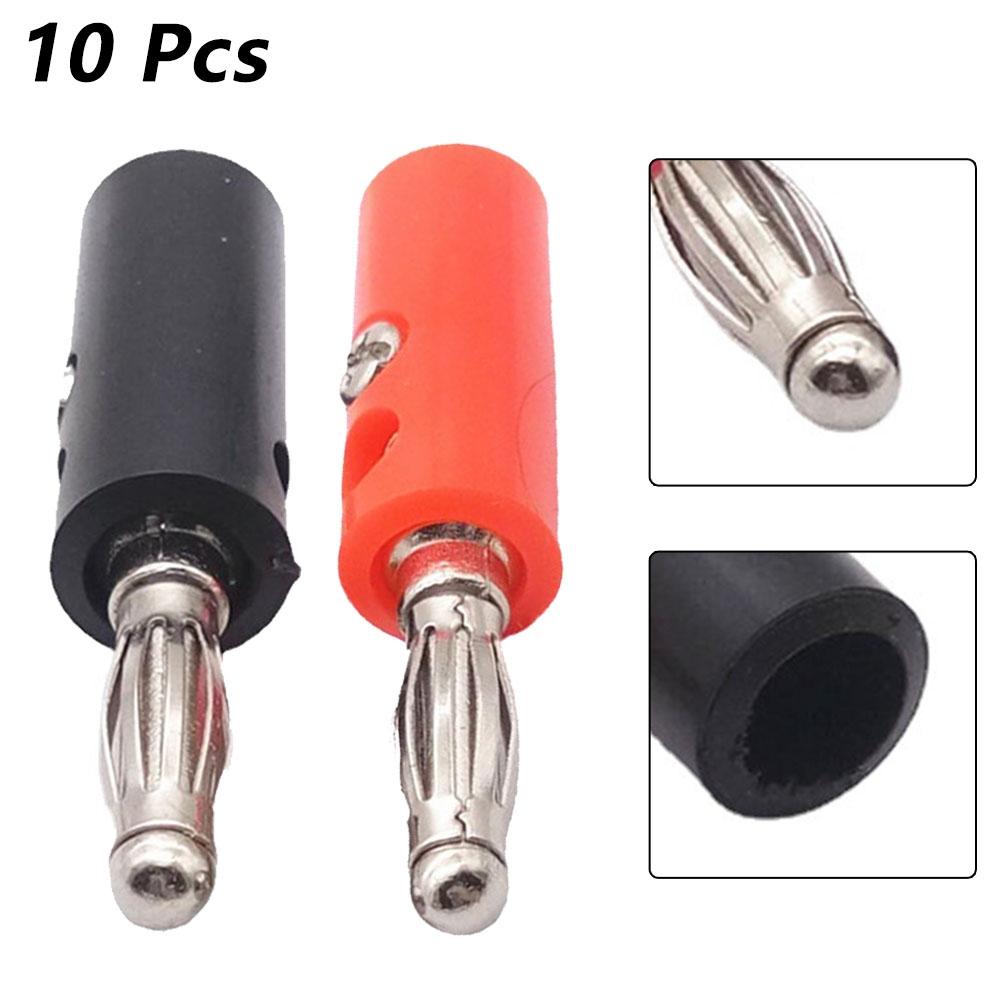 Convenient Red and Black 4mm Banana Plugs for Speaker Equipment (10pcs)