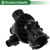 Motoforti Car Thermostat Engine Coolant Thermostat Housing Assembly for BMW 335i GT XDrive 435i M235i XDrive X5 X6 M2 Plastic No.11537598865 Black