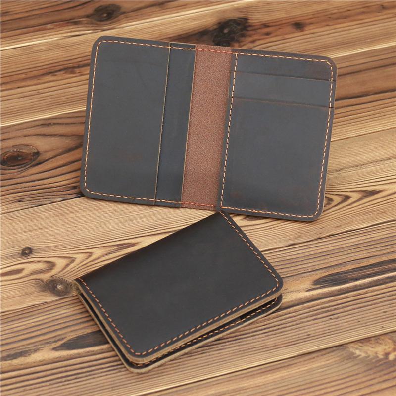 Stylish Card Bag Wallet Men's Leather Simple Small Wallet Ultra-thin Mini Credit Card Bank Id Card Holder Multi-purpose Wallets