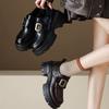 Thick-soled Heightening British Style Loafers Women's 2025 Autumn New Black Small Leather Shoes with Skirts Mary Jane Single Shoes