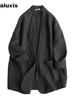 Oversized Women's Fashion Casual Blazer Jacket Pure Desire Cotton Linen Outerwear Long Sleeve Top for Women