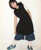 RONRON Layered Sleeveless Hoodie Dress Black