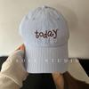 YaI vintage striped today embroidered baseball cap children shading big head circumference showing face small peaked cap men