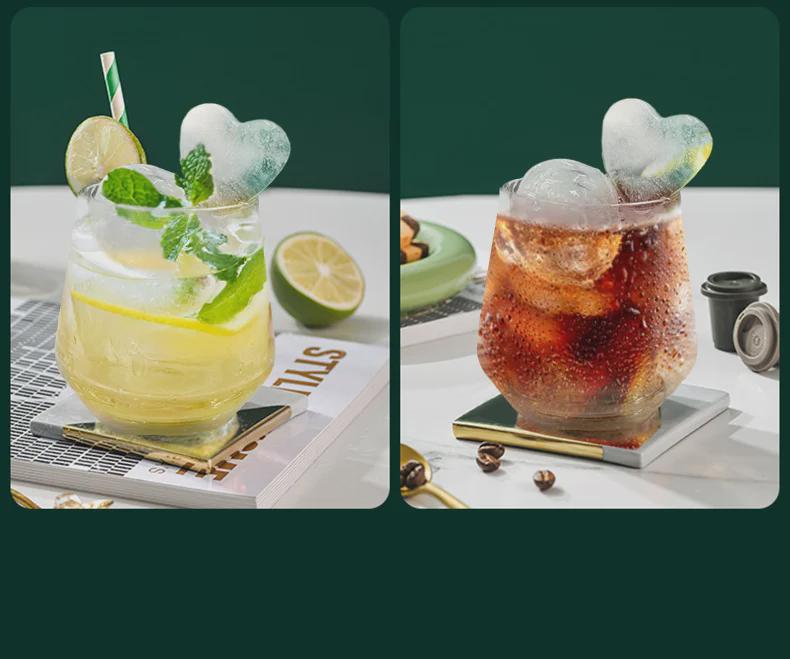 Formă mare de silicon pentru trandafiri și inimă pentru cuburi de gheață pentru whisky