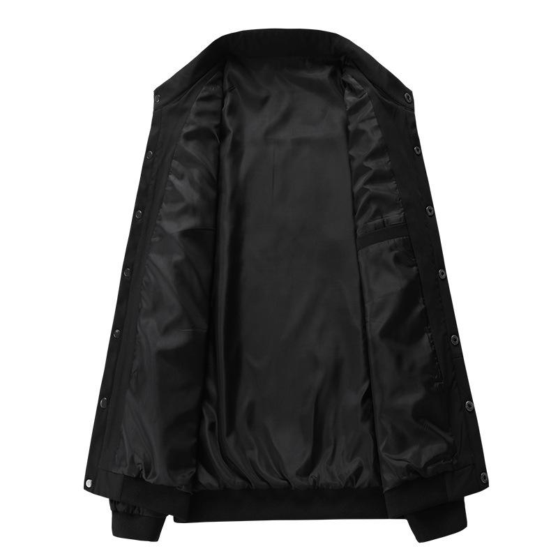 Large Size Autumn New Plus Fat Plus Size Loose Men's Business Casual Jacket Thin Coat Men's Solid Color Round Neck