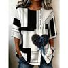 Women's Printed Lace-up Short-sleeved Blouse, Fashionable and Versatile, Comfortable and Skin-friendly, Machine Washable.