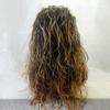 Perucas Castanhas para Homens Peruca Sintética Peruca Ondulada com Partição ao Meio Cabelo Sintético Castanho Escuro Ombré Longo Perucas para Festa de Halloween Cosplay