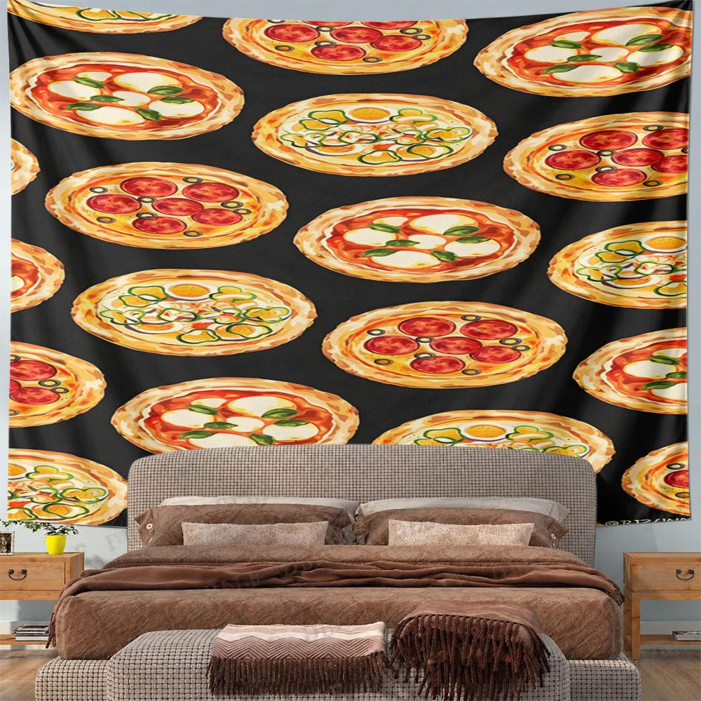 Colorful Pizza Pattern Design Pattern Wall Hanging Tapestry Decorative Tapestry Home Decor for Bedroom and Living Room