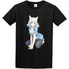 Bakemonogatari Hanekawa Tsubasa Unisex 100% Cotton Short-Sleeve T-Shirts Black