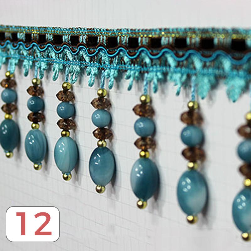 1M Crystal Pendant Beaded Lace Trim Tassel Fringe DIY Stage Home Curtain Decor Accessories Upholstery Party Hanging Ring Cords
