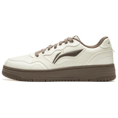 Li Ning Tianji Soft Slip Resistant Cushioning Abrasion Resistant Low Top Skateboard Shoes Men's Ecru AGCU317-1