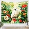 3D Parrot Tapestry,Palm Leaves Floral Wall Hanging Art Kids Boys Girls Home Room Decor,Tropical Wild Animal Plant Wall Blanket