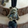 Cute Sitting Bear Brass Knife Bead EDC DIY Woven Bracelet Lanyard Pendants Keychain Accessories Hangings Trinkets