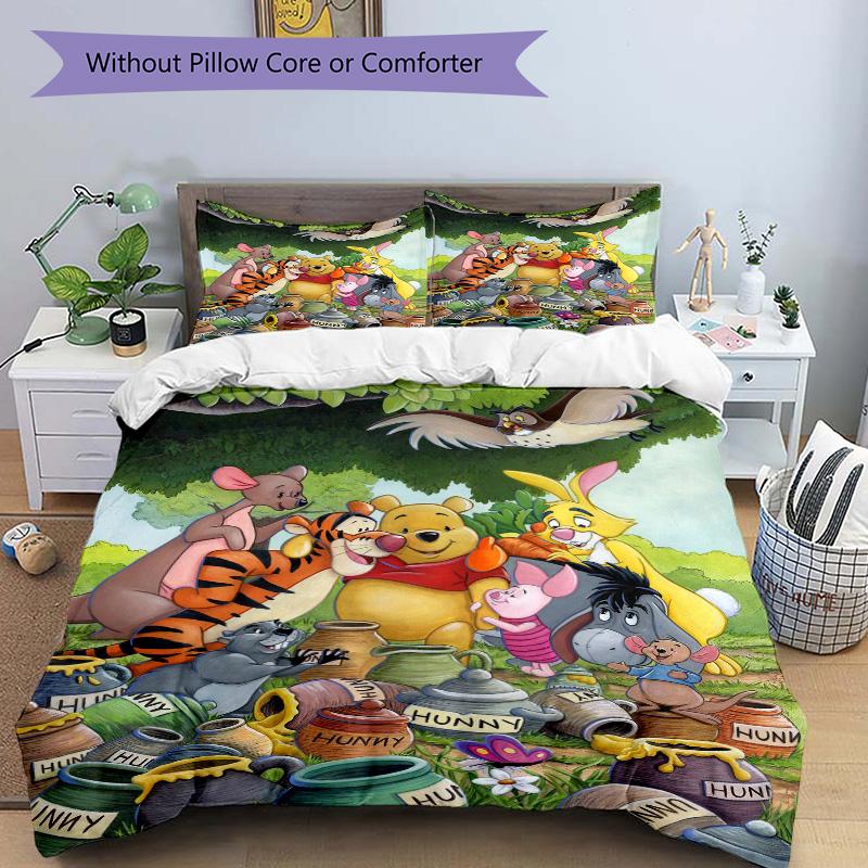 Pooh Friends Acre Wood Print 3Pcs Bedding Setduvet Cover With 2 Bedropillowcase Home Birthday Gift