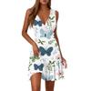 Ladies Casual Fashion V-Neck Sleeveless  Print Dress