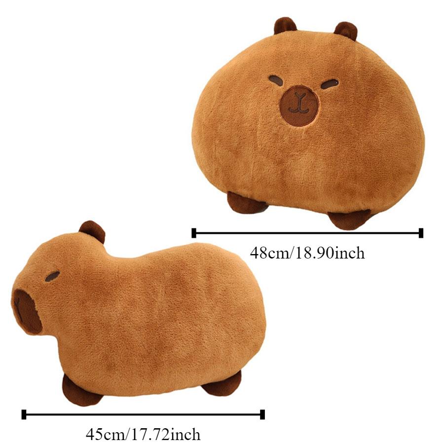 Capybara Plüsch Sofakissen Flauschiges Schlaf-Kuschelkissen Cartoon Kawaii Anime Weiches Lendenkissen für Stuhl Auto Haus Schlafzimmer Dekoration
