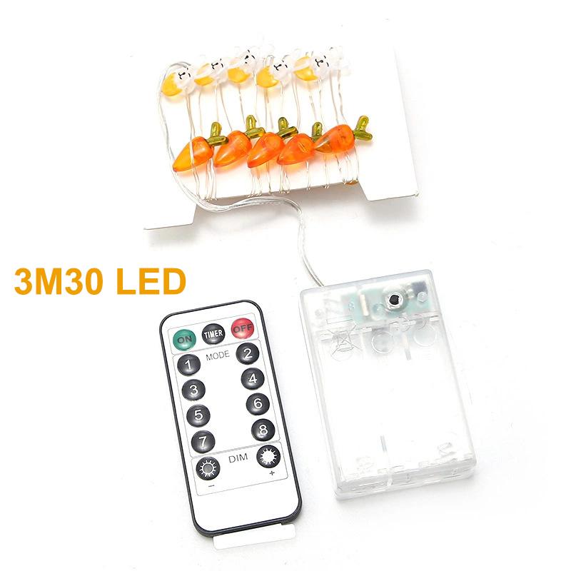 

Светодиодный пасхальный кролик морковка гирлянда кролик украшение водонепроницаемый батарейный ящик мультфильм фонарики новогоднее праздничное украшение для вечеринки