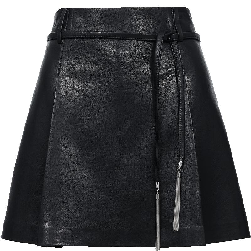 VEROMODA Pleated A-line Mini Skirt with Tassel Belt M