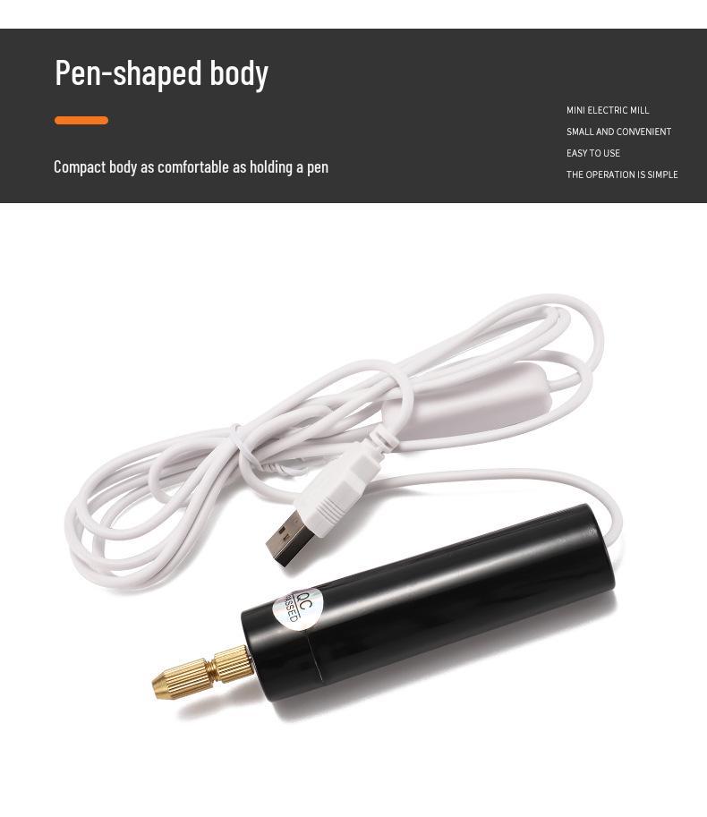 USB Mini Electric Drill for DIY Epoxy Resin, Pearl, and Model Crafting - E18