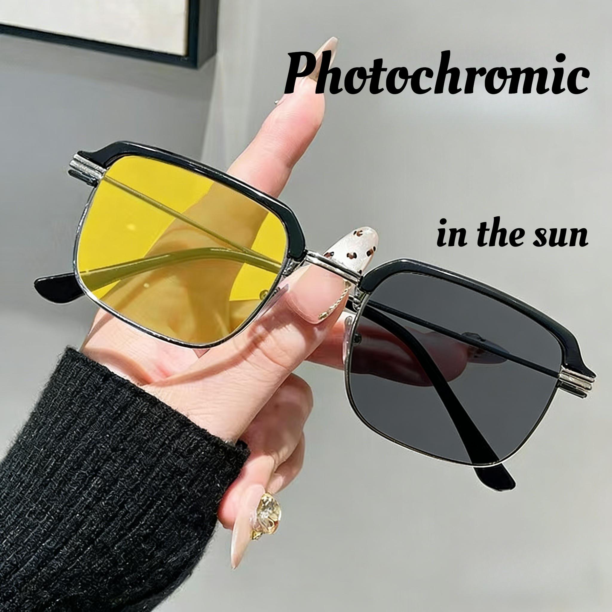 

Men s and Women s Fashionable Photochromic Myopia Glasses Outdoor UV Protection Fashion Classic Night Vision Myopia Glasses -4.0 0