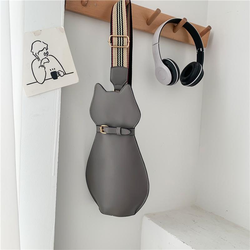 

Funny cat fashion 2025 new Korean version street shot kitten bag fashion personality shoulder messenger bag серый