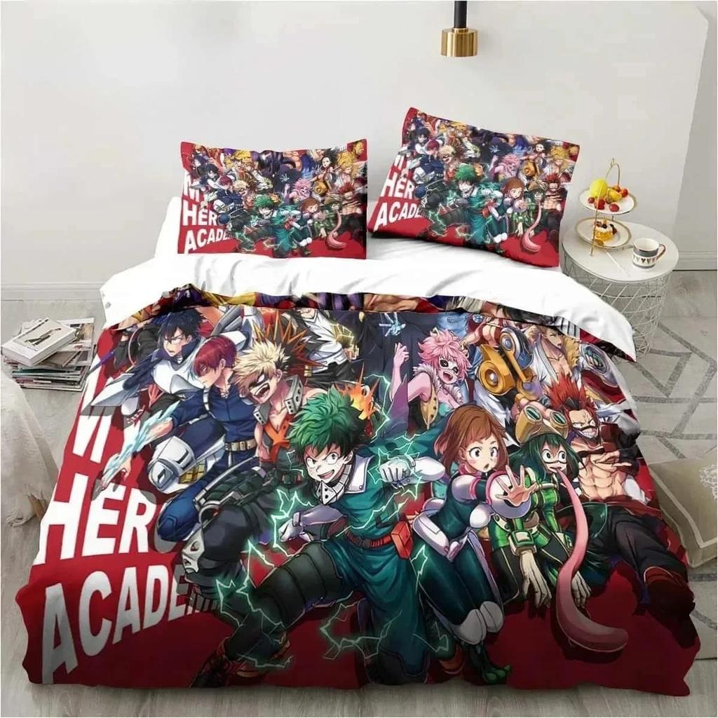 3D Print Bedding Gift Anime My Hero Academia Bedding Set Single Twin Full Queen King Size Bed Set Adult Kid Bedroom Home Textile
