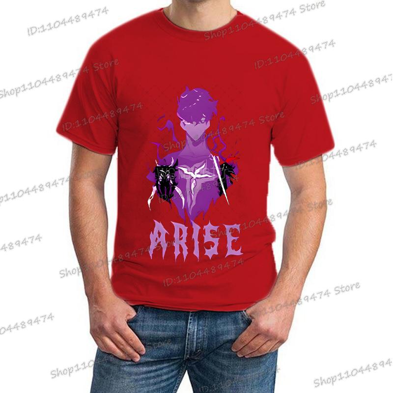Anime Solo Leveling Arise T-shirt Men Women Short Sleeve Cartoon Hip Hop T Shirt Comic Sung Jin Woo Y2K Harajuku Fashion Tops