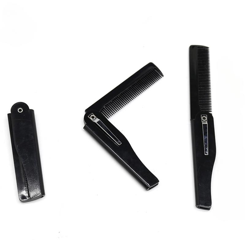 

Мужская ежедневная расческа для укладки бороды, высококачественная пластиковая складная расческа, портативная и портативная чёрный