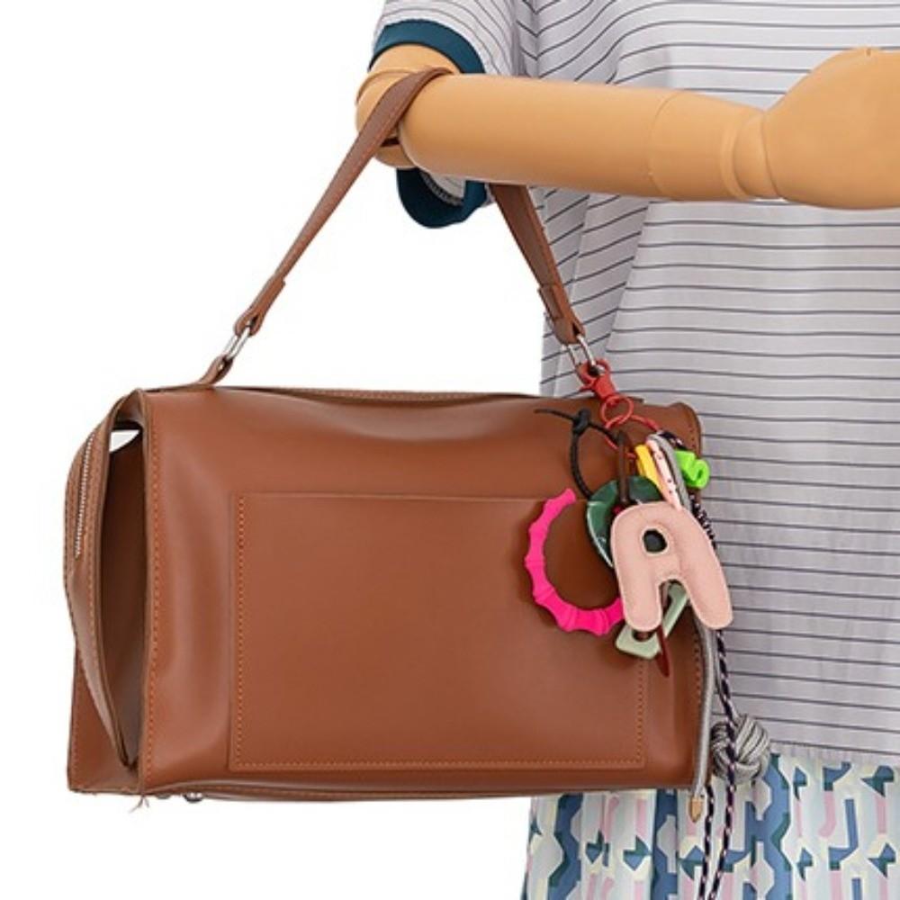 26 Letter A to Z Letter PU Leather Pendant Uppercase Letter DIY Keyring Bag Ornament