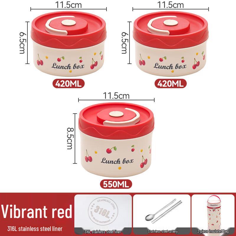 ZISIZ Portable Microwaveable Stainless Steel Lunch Box Set