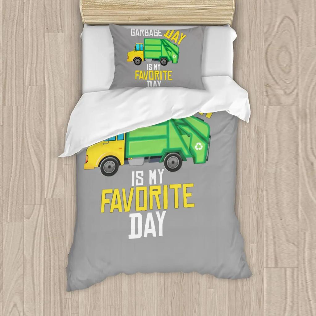 Cartoon Tractor Trucks King Queen Duvet Cover Construction Vehicle Bedding Set Excavator Quilt Cover Polyester Comforter Cover