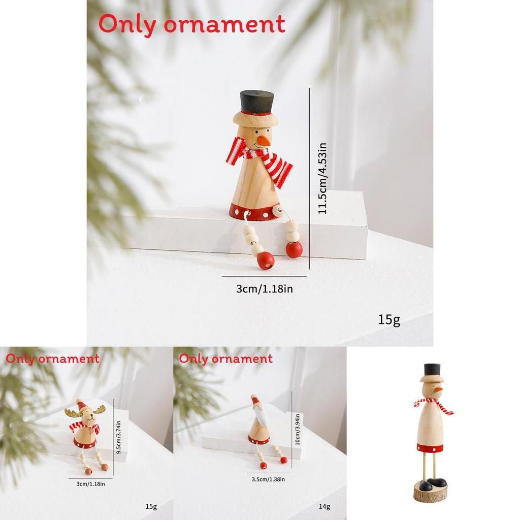 Santa Claus Reindeer Snowman Wooden Tabletop Ornament For Holiday Scene Setting