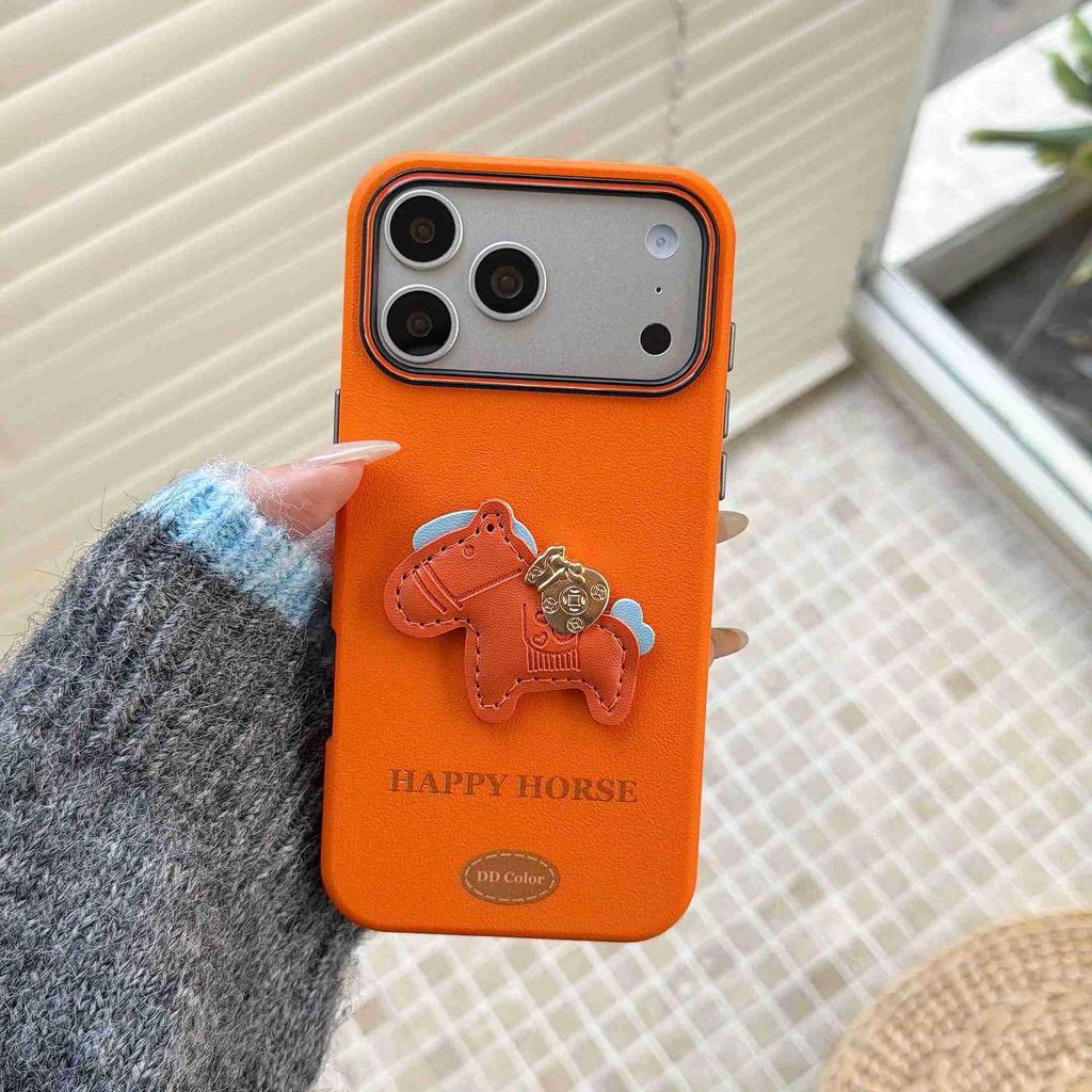 Applicable To iPhone11PROMAX Pony Leather Pattern with Lanyard Mobile Phone Case Apple 11 Leather Three-in-one Protective Case
