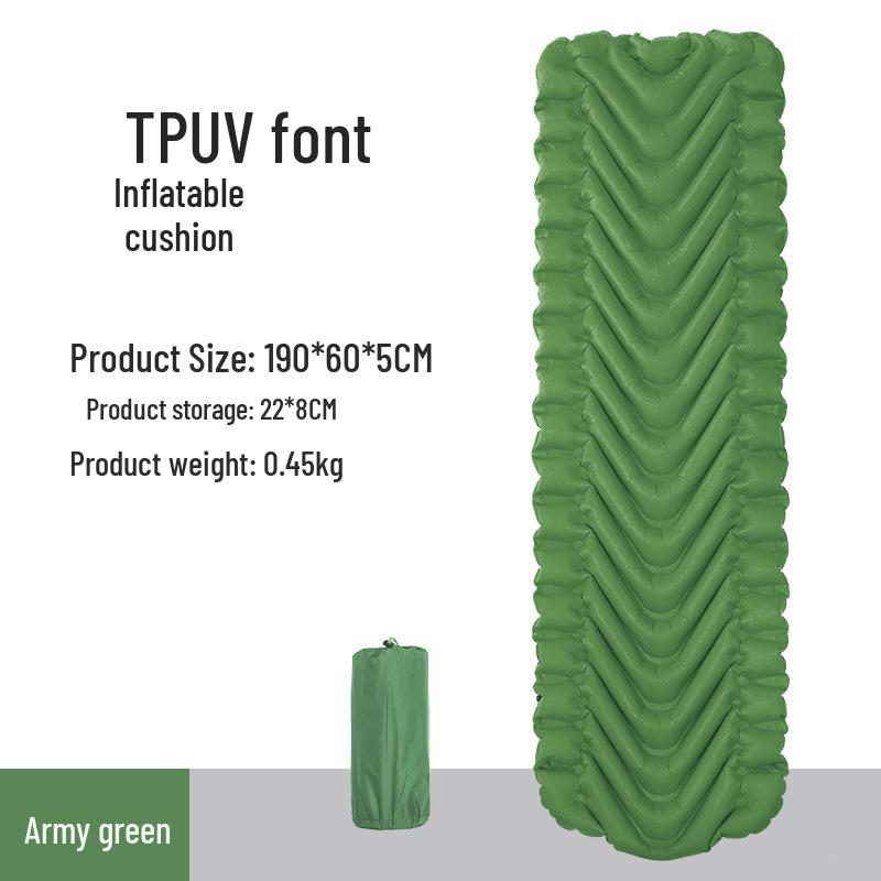 TPU Inflatable Foot-Pumped Camping Pad: Lightweight Outdoor Air Mattress, Moisture-Proof for Mountaineering and Naps