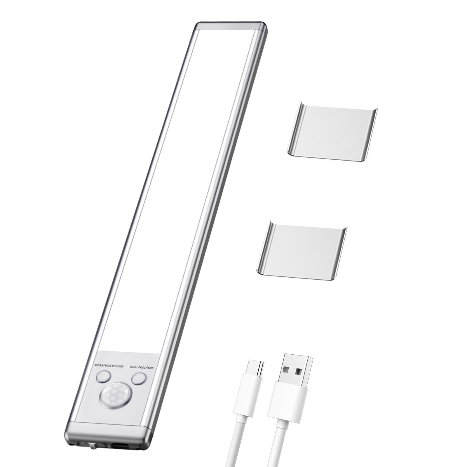 

Ultra-thin LED Sensor Light: Human Motion-Activated, Self-Adhesive, Rechargeable Night Light for Cabinets and Displays 3W